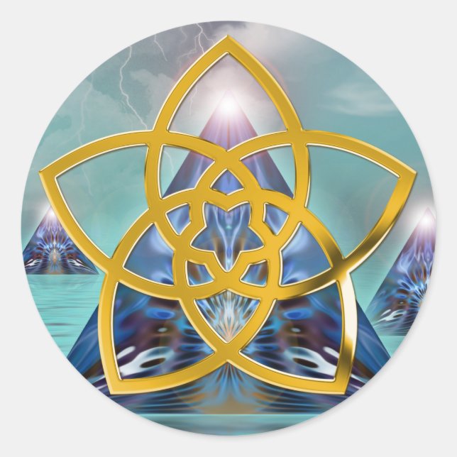 Symbol Venus Flower / GOLD | pure energy Classic Round Sticker (Front)