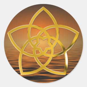 Symbol Venus Flower / GOLD sunset Classic Round Sticker