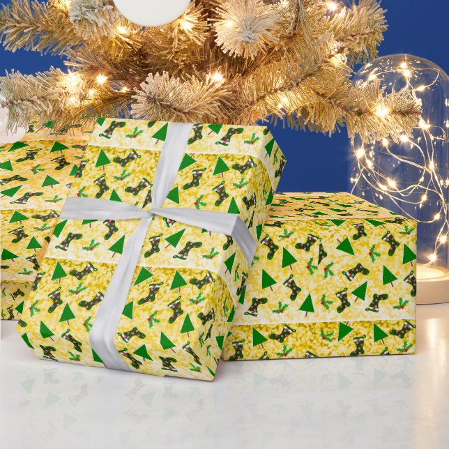 Symbolic Christmas Pattern Wrapping Paper (Holidays)