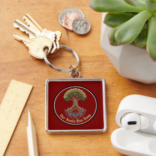 Symbolic Family Tree of Life 'Our Roots Run Deep' Key Ring