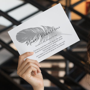 Symbolic Feather Memorial Thank You Card