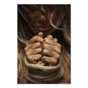 Symbolic Fine Art Portrait of Woman with BoundHand Photo Print