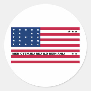 Symbolic Flag of Bikini Atoll Marshall Islanders Classic Round Sticker