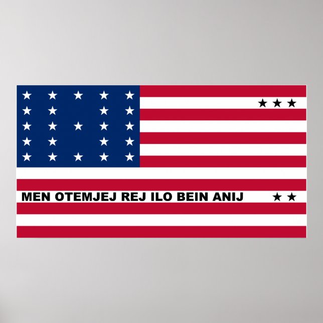 Symbolic Flag of Bikini Atoll Marshall Islanders Poster (Front)