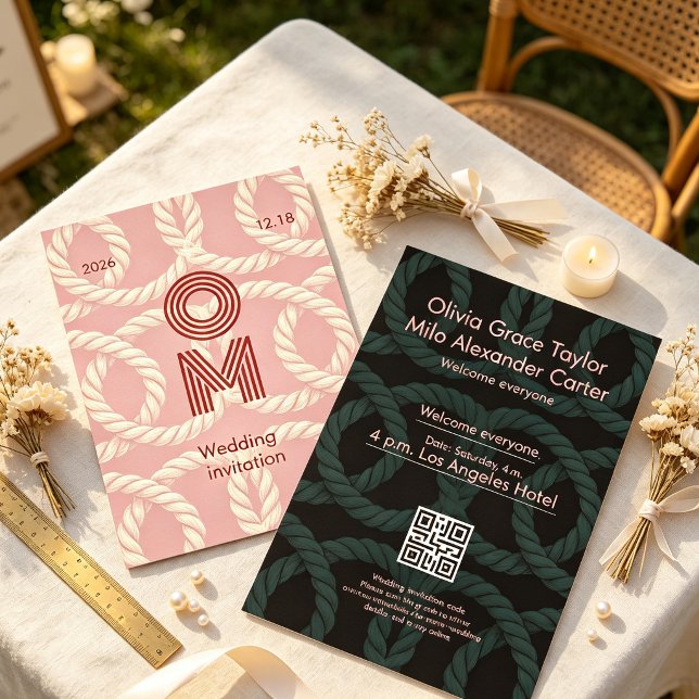 symbolic interwoven rope patterns wedding invitation (Creator Uploaded)