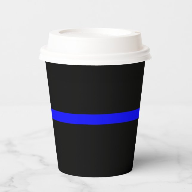 Symbolic Thin Blue Line Graphic Paper Cups (Front)