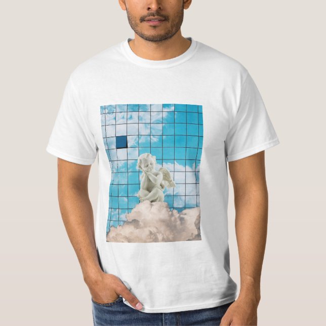 Symbolic White Mystical Design with an Angel T-Shirt (Front)