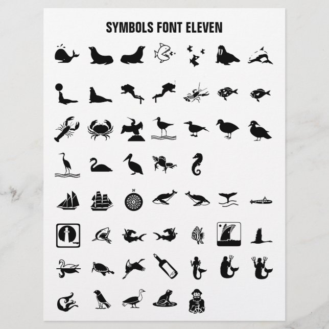 SYMBOLS 11 - Zazzle Font Sample Letterhead (Front)