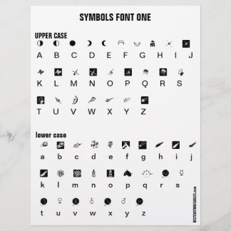 SYMBOLS 1 - Zazzle Font Sample  Letterhead