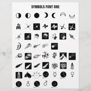 SYMBOLS 1 - Zazzle Font Sample  Letterhead