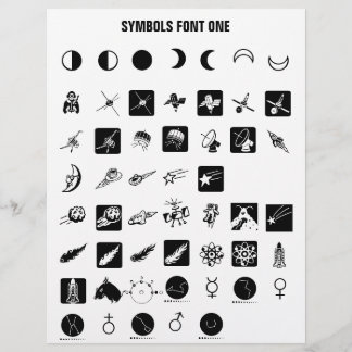 SYMBOLS 1 - Zazzle Font Sample Letterhead