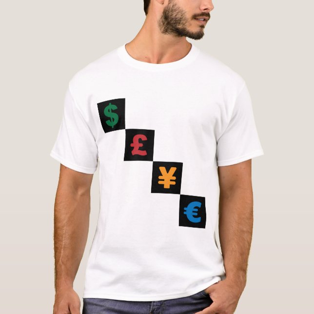 Symbols currency - dollar pound yen euro T-Shirt (Front)