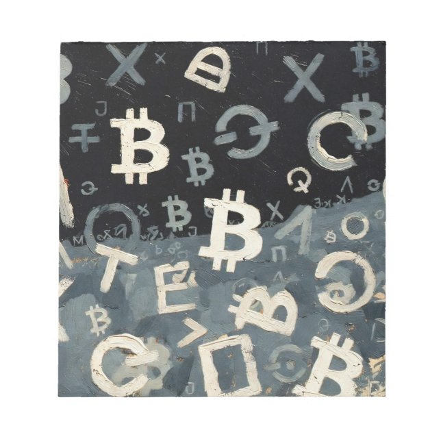 Symbols of Bitcoin (Style: 10) Notepad (Front)