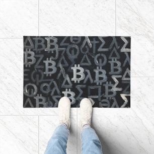 Symbols of Bitcoin (Style: 12) Doormat