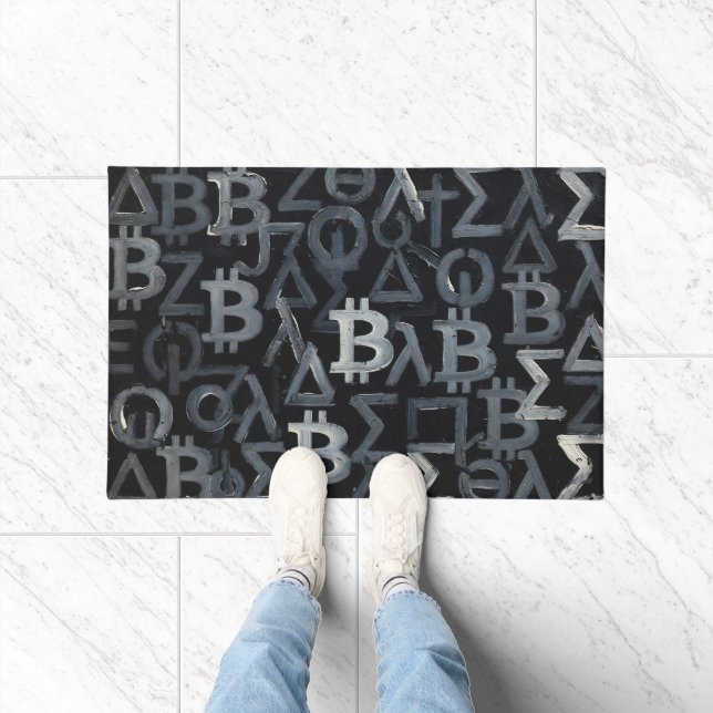 Symbols of Bitcoin (Style: 12) Doormat (Indoor)