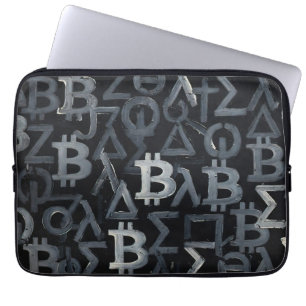 Symbols of Bitcoin (Style: 12) Laptop Sleeve
