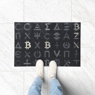 Symbols of Bitcoin (Style: 13) Doormat