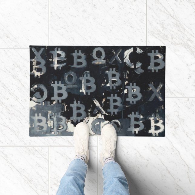 Symbols of Bitcoin (Style: 15) Doormat (Indoor)