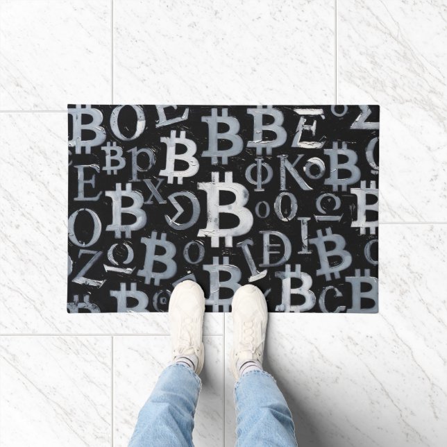 Symbols of Bitcoin (Style: 1) Doormat (Indoor)