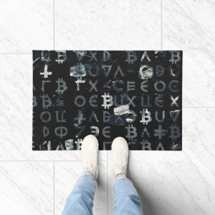 Symbols of Bitcoin (Style: 4) Doormat