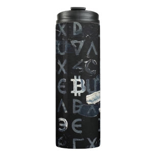 Symbols of Bitcoin (Style: 4) Thermal Tumbler