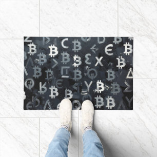 Symbols of Bitcoin (Style: 7) Doormat