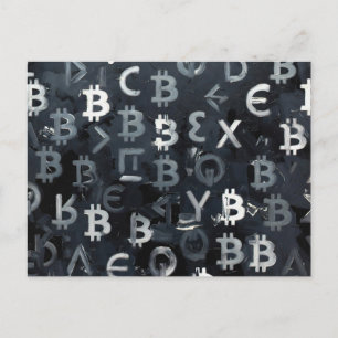 Symbols of Bitcoin (Style: 7) Postcard