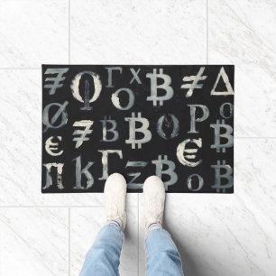 Symbols of Bitcoin (Style: 8) Doormat