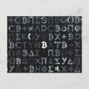Symbols of Bitcoin (Style: 9) Postcard