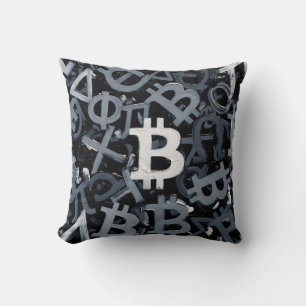 Symbols of Bitcoin (Style: A) Cushion