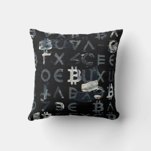 Symbols of Bitcoin (Style: B) Cushion