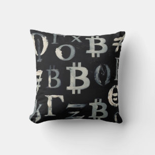 Symbols of Bitcoin (Style: C) Cushion