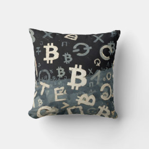Symbols of Bitcoin (Style: D) Cushion