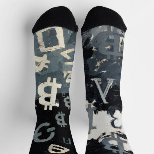 Symbols of Bitcoin (Style: D) Socks