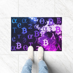 Symbols of Bitcoin (Style: Miami Purple - 11) Doormat