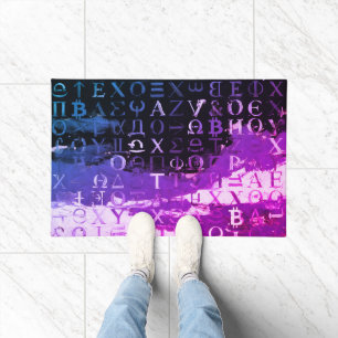 Symbols of Bitcoin (Style: Miami Purple - 14) Doormat
