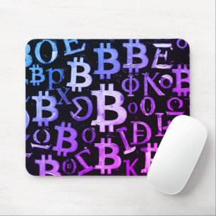 Symbols of Bitcoin (Style: Miami Purple - 1) Mouse Mat
