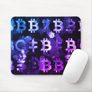 Symbols of Bitcoin (Style: Miami Purple - 2) Mouse Mat