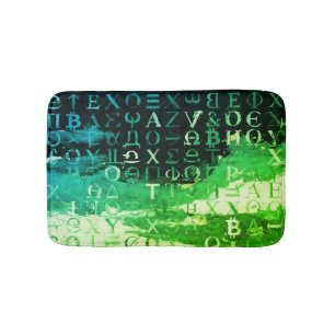 Symbols of Bitcoin (Style: Profit Green - 14) Bath Mat