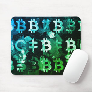 Symbols of Bitcoin (Style: Profit Green - 2) Mouse Mat