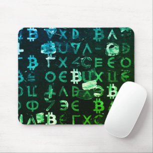 Symbols of Bitcoin (Style: Profit Green - 4) Mouse Mat
