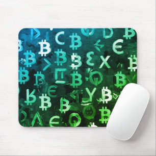 Symbols of Bitcoin (Style: Profit Green - 7) Mouse Mat