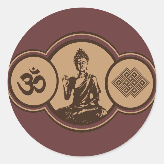 Symbols Of Buddha Sticker (Front)