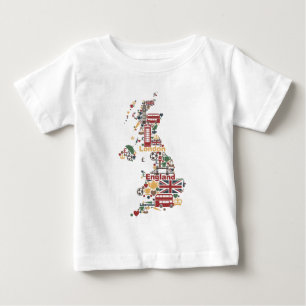 Symbols of England Map Baby T-Shirt