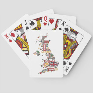 Symbols of England Map Playing Cards