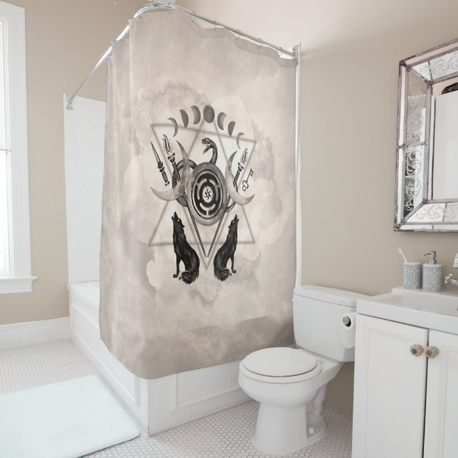 Symbols of Hecate Shower Curtain (In Situ)