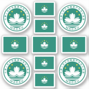 Symbols of Macau / coat of arms and flag Sticker