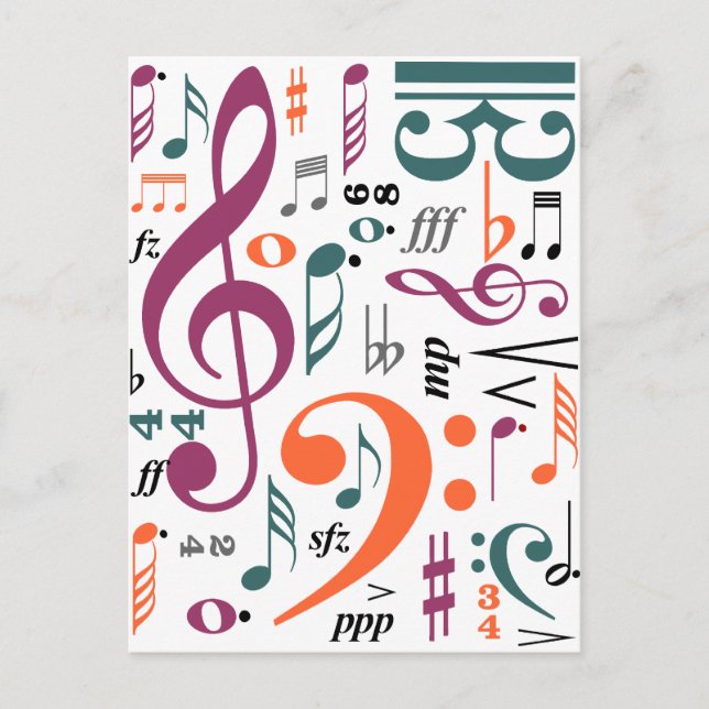 Symbols of Music Postcard (Front)