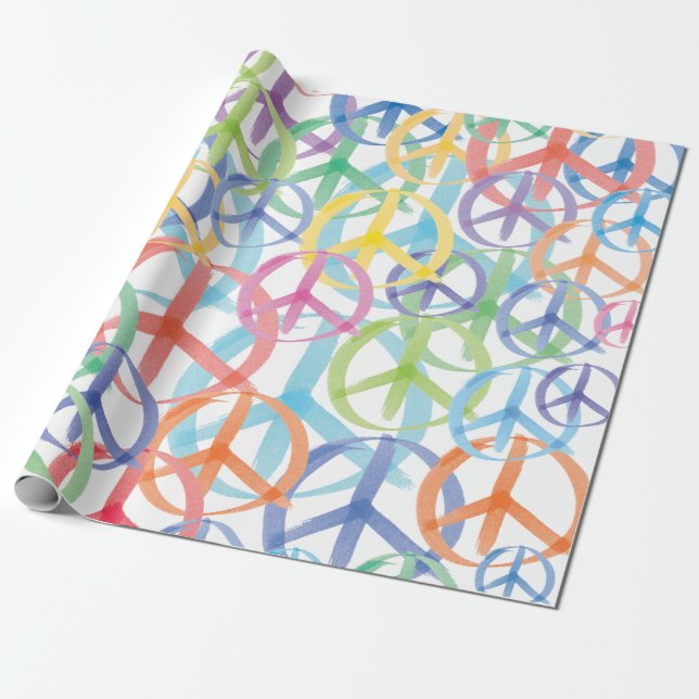 Symbols of Peace Wrapping Paper (Unrolled)