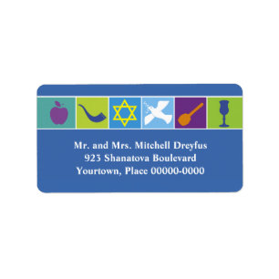 Symbols of Rosh Hashanah Mailing Address Label